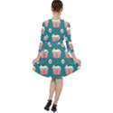 Retro 40s 50s Cupcake Pattern 2 Quarter Sleeve Ruffle Waist Dress View2