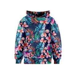 Hawaiian Flowers Hawaii Kids  Pullover Hoodie by Cemarart