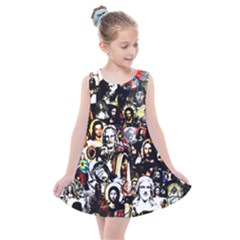 Jesus Christ Modern Halftone Pattern Kids  Summer Dress by snek