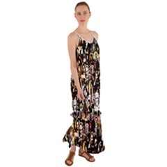 Jesus Christ Modern Halftone Pattern Cami Maxi Ruffle Chiffon Dress by snek