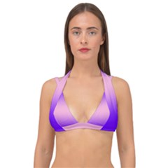 Indigo Violet To Cotton Candy Pink Bilinear Gradient Double Strap Halter Bikini Top by GradientsOmbre