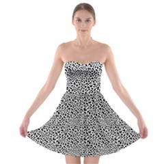 Black White Leopard Strapless Bra Top Dress by DinkovaArt