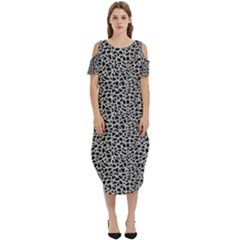 Giraffe Pattern (2) Cold Shoulder Loose Fit Dress With Pockets by DinkovaArt