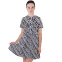 Silver Leopard Short Sleeve Shoulder Cut Out Dress  View1