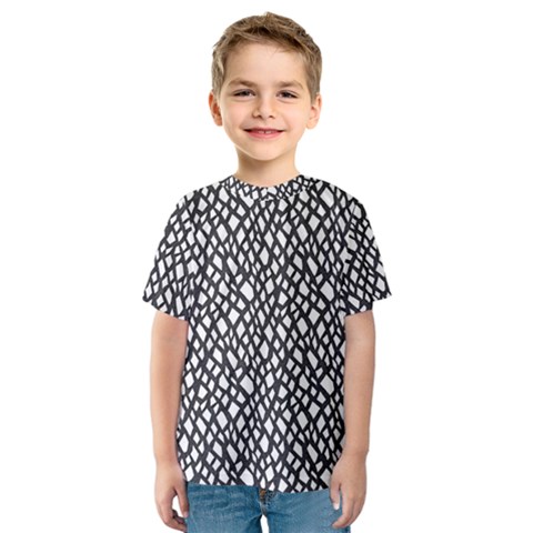 Black White Snake Pattern Kids  Sport Mesh T-shirt by DinkovaArt