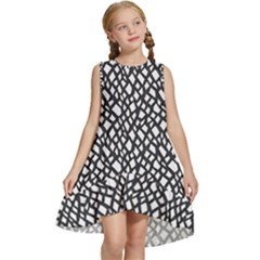 Black White Snake Pattern Kids  Frill Swing Dress by DinkovaArt