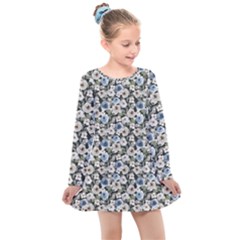 Roses Kids  Long Sleeve Dress by DinkovaArt