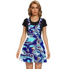 Trippy Dippy Bears Blue Dancing Greatful Dead Skull Steal Your Face Apron Dress by Salmanaz77