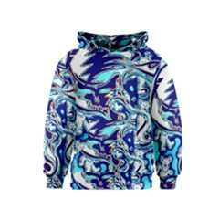Trippy Dippy Bears Blue Dancing Greatful Dead Skull Steal Your Face Kids  Pullover Hoodie by Salmanaz77