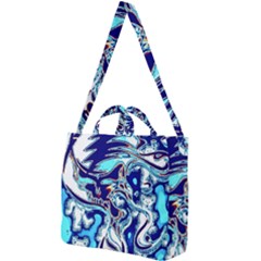 Trippy Dippy Bears Blue Dancing Greatful Dead Skull Steal Your Face Square Shoulder Tote Bag by Salmanaz77