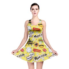 Cartoon Comics Pattern Reversible Skater Dress by Posterlux
