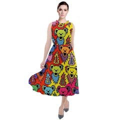 Grateful Dead Jam Bears Round Neck Boho Dress by Tsamara