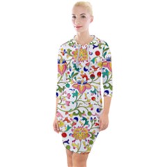 Owenjones Chinese 02 Bright-001 Quarter Sleeve Hood Bodycon Dress by Pixelchicken