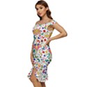 Owenjones Chinese 02 Bright-001 Off Shoulder Ruffle Split Hem Bodycon Dress View2