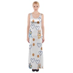 Bluey, Bluey Merch, Bluey Pattern, Bluey Bluey, Bingo, Bluey Design, Bluey Dog Thigh Split Maxi Dress by avitendut