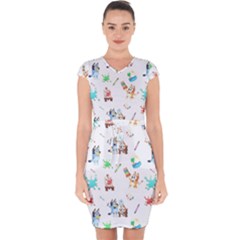 Bluey, Bluey Merch, Bluey Pattern, Bluey Bluey, Bingo, Bluey Design, Bluey Dog Capsleeve Drawstring Dress  by avitendut