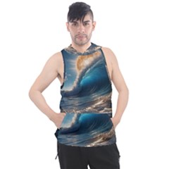 Ocean Sea Waves Men s Sleeveless Hoodie by Anend