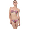 Mid Century Retro Floral 1970s 1960s Pattern 82 Classic Bandeau Bikini Set View1
