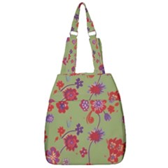 Mid Century Retro Floral 1970s 1960s Pattern 76 Center Zip Backpack by violetheavensky