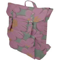 Mid Century Retro Floral 1970s 1960s Pattern 80 Buckle Up Backpack by violetheavensky
