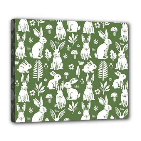 Easter Bunny Pattern Deluxe Canvas 24  X 20  (stretched) by Valentinaart