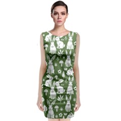 Easter Bunny Pattern Sleeveless Velvet Midi Dress by Valentinaart