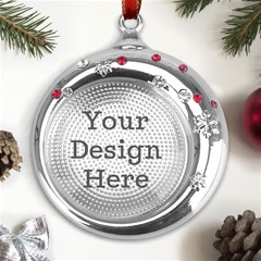 Metal Snowflake Red Crystal Round Ornament Icon