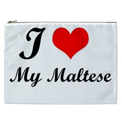 I Love My Maltese Cosmetic Bag (xxl) by animabase