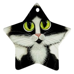 Tuxedo Cat Ornament (star) by AmyLynBihrle