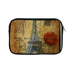 Vintage Stamps Postage Poppy Flower Floral Eiffel Tower Vintage Paris Apple Ipad Mini Zipper Case by chicelegantboutique