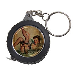 Vintage Newspaper Print Sexy Hot Pin Up Girl Paris Eiffel Tower Measuring Tape by chicelegantboutique