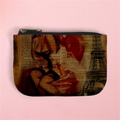 Vintage Newspaper Print Sexy Hot Gil Elvgren Pin Up Girl Paris Eiffel Tower Coin Change Purse by chicelegantboutique