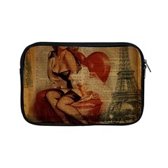 Vintage Newspaper Print Sexy Hot Gil Elvgren Pin Up Girl Paris Eiffel Tower Apple Ipad Mini Zipper Case by chicelegantboutique