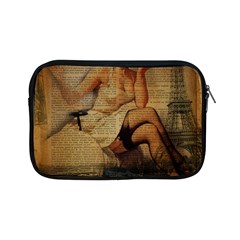 Vintage Newspaper Print Sexy Hot Gil Elvgren Pin Up Girl Paris Eiffel Tower Apple Ipad Mini Zipper Case by chicelegantboutique