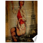  Vintage Newspaper Print Pin Up Girl Paris Eiffel Tower Funny Vintage Retro Nurse  Canvas 12  x 16  (Unframed) 11.86 x15.41  Canvas - 1