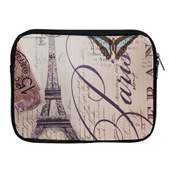 Vintage Scripts Floral Scripts Butterfly Eiffel Tower Vintage Paris Fashion Apple Ipad 2/3/4 Zipper Case by chicelegantboutique