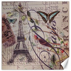 Paris Eiffel Tower Vintage Bird Butterfly French Botanical Art Canvas 20  X 20  (unframed) by chicelegantboutique