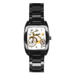 Tree Cycle Men s Stainless Steel Barrel Analog Watch by Contest1753604