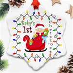 Baby s 1st Christmas Snowflake Ornament (Two Sides) Front