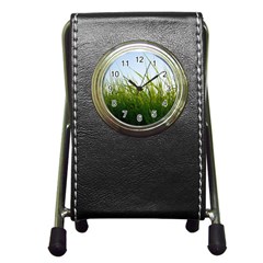 Grass Stationery Holder Clock by Siebenhuehner