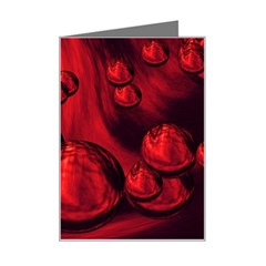 Red Bubbles Mini Greeting Card by Siebenhuehner