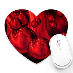 Red Bubbles Mouse Pad (heart) by Siebenhuehner