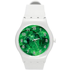 Green Bubbles Plastic Sport Watch (medium) by Siebenhuehner