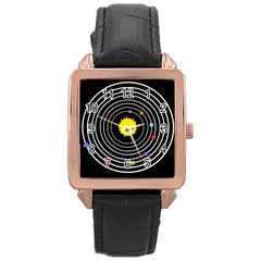 Solar System Rose Gold Leather Watch  by PaolAllen2