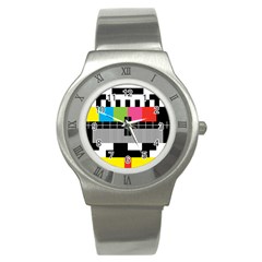 Test Pattern Stainless Steel Watch (slim) by Contest1753604