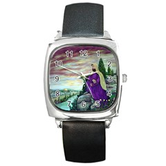 Jesus Overlooking Jerusalem - Ave Hurley - Artrave - Square Leather Watch by ArtRave2