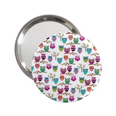 Happy Owls Handbag Mirror (2 25 ) by Ancello