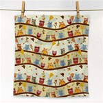 Autumn Owls Face Towel Front