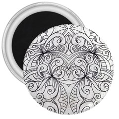 Drawing Floral Doodle 1 3  Button Magnet by MedusArt