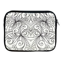 Drawing Floral Doodle 1 Apple Ipad Zippered Sleeve by MedusArt